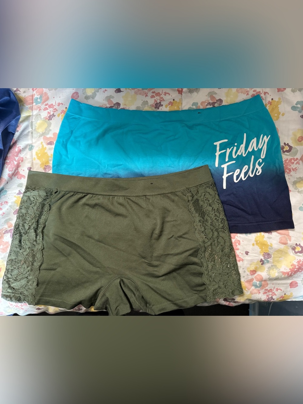 Torrid Boy Short Underwear “Friday Feels” Blue Ombre & Olive Green Lace (Size1)